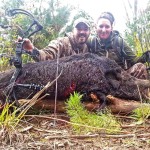 Happy couple after their trophy hog hunt